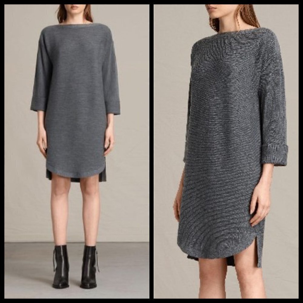 💕ALLSAINTS💕 Esia Grey Merino Wool Sweater M NWT